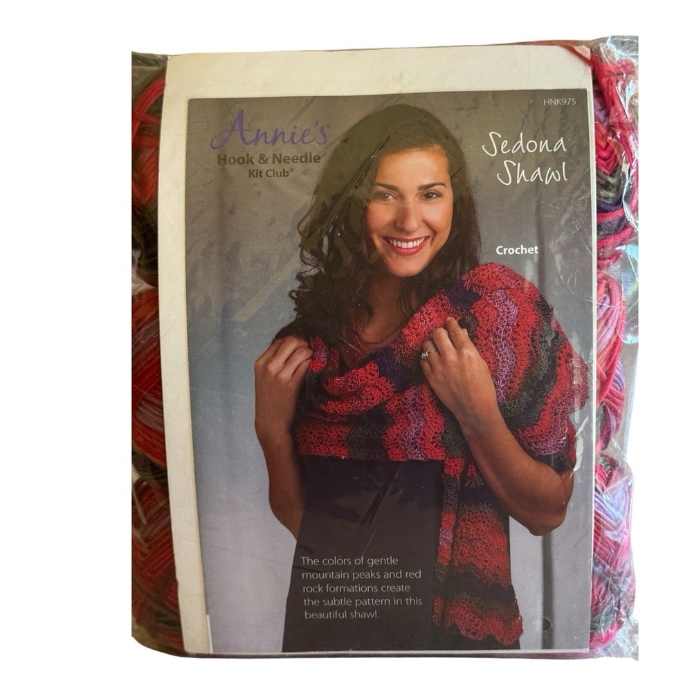 Sedona Shawl Annie's Hook and Needle Kit HNK975 New in Pkg Knit or Crochet!